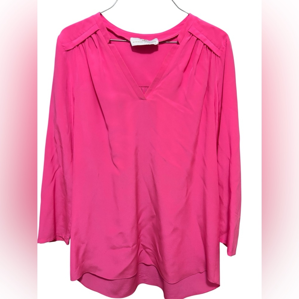Amanda Uprichard Pink 3/4 Sleeve‎ Relaxed Blouse